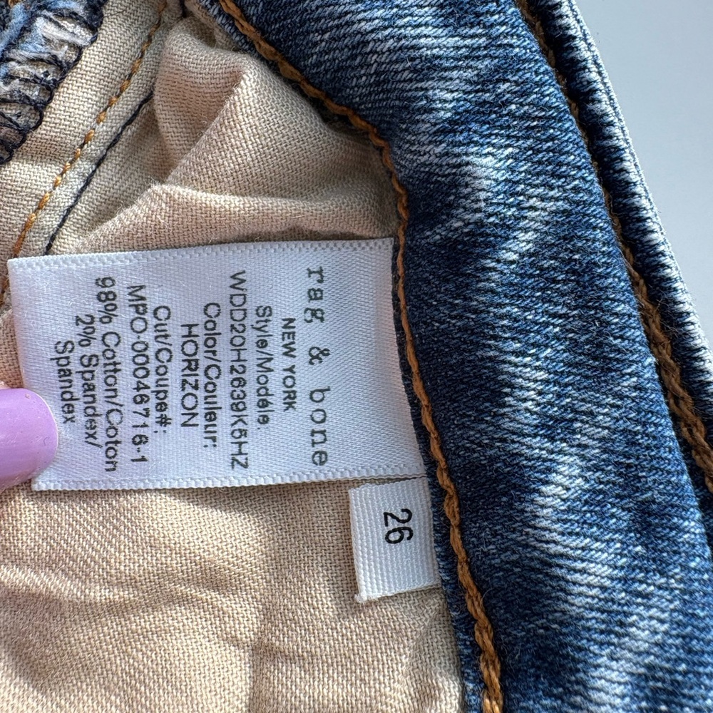 Rag & Bone Perfectly Distressed Blue Cropped Ankle Jeans 26 - Picture 7 of 7